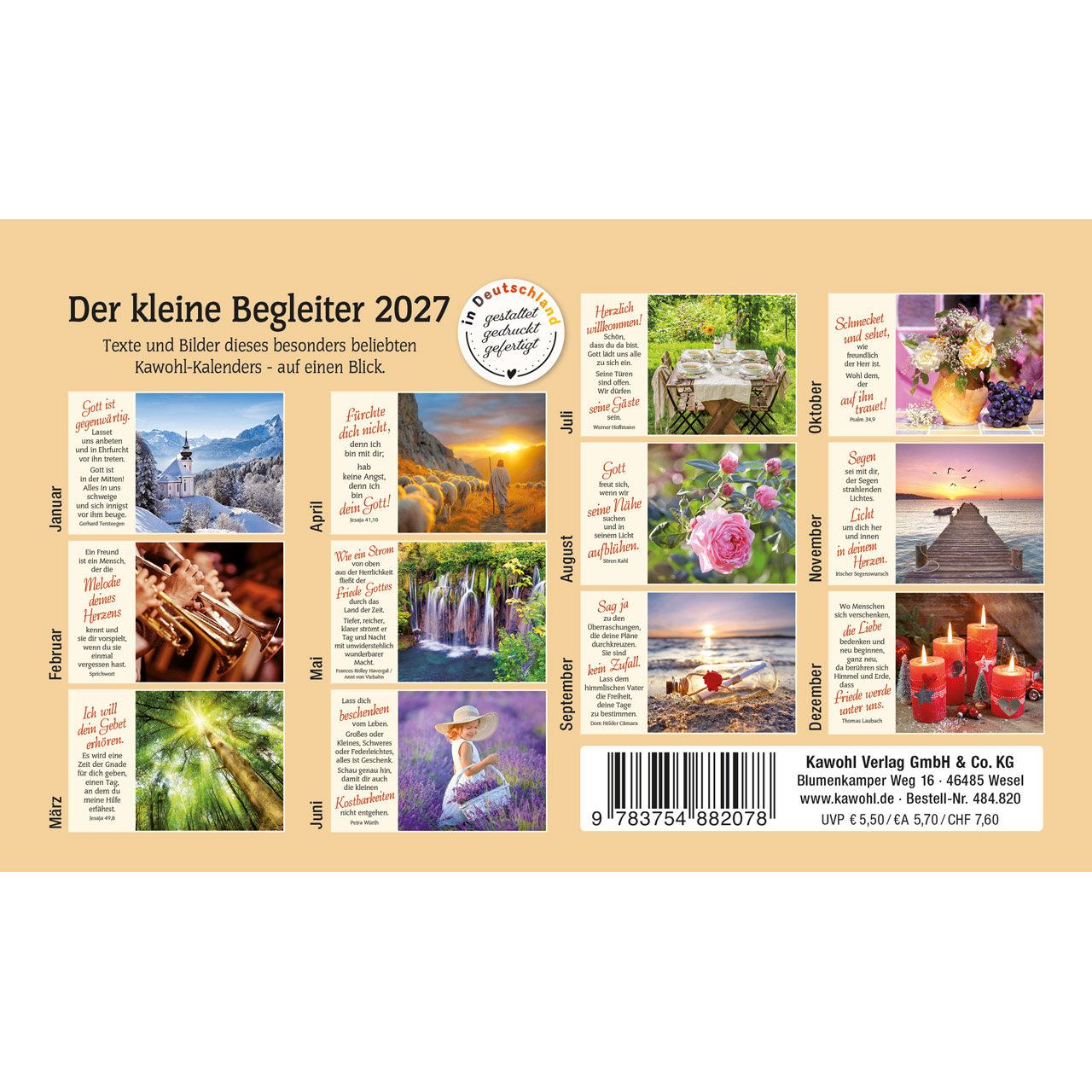 Aufstellkalender - Der kleine Begleiter 2027