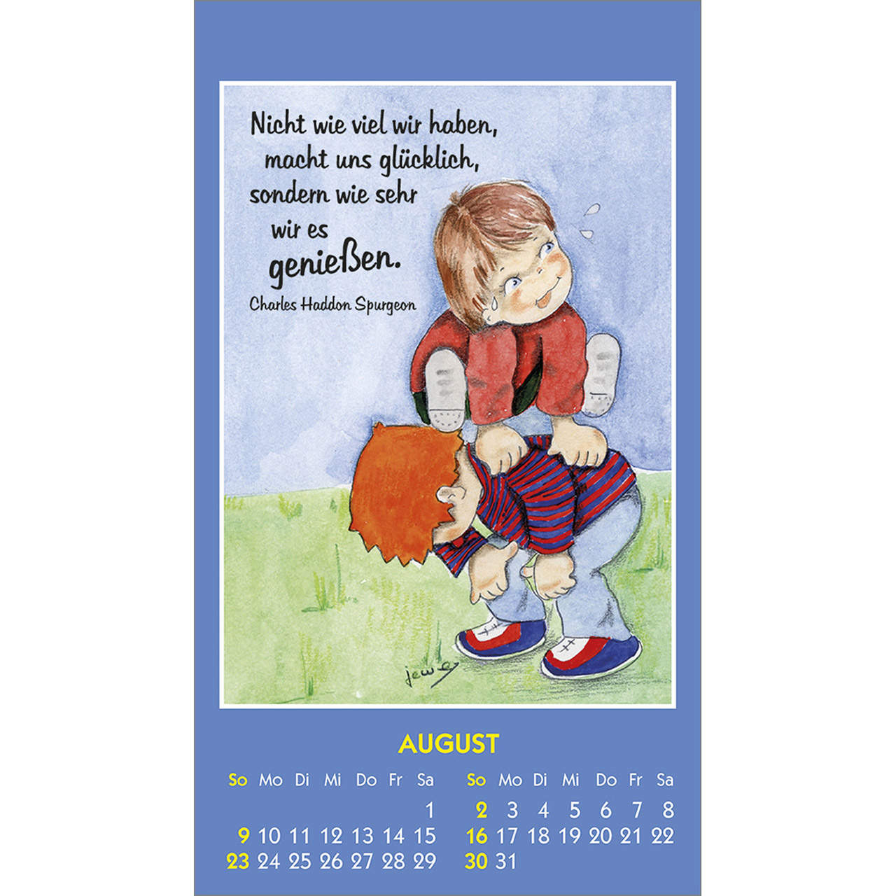 Aufkleberkalender - Kleine Clown-Grüße 2026