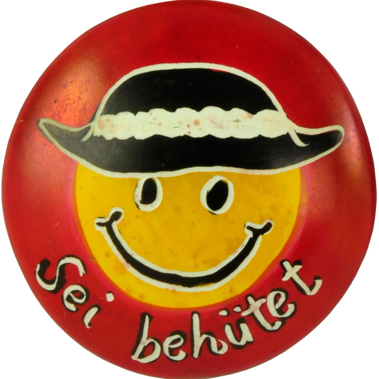 Handschmeichler - Sei behütet - Smiley mit Hut