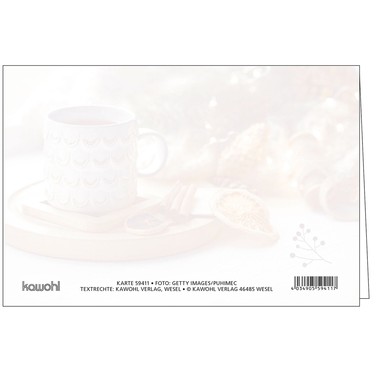 Faltkarte - Frohe Weihnachten - Ich wünsche Dir Geborgenheit - Tasse Weihnachtsdekoration