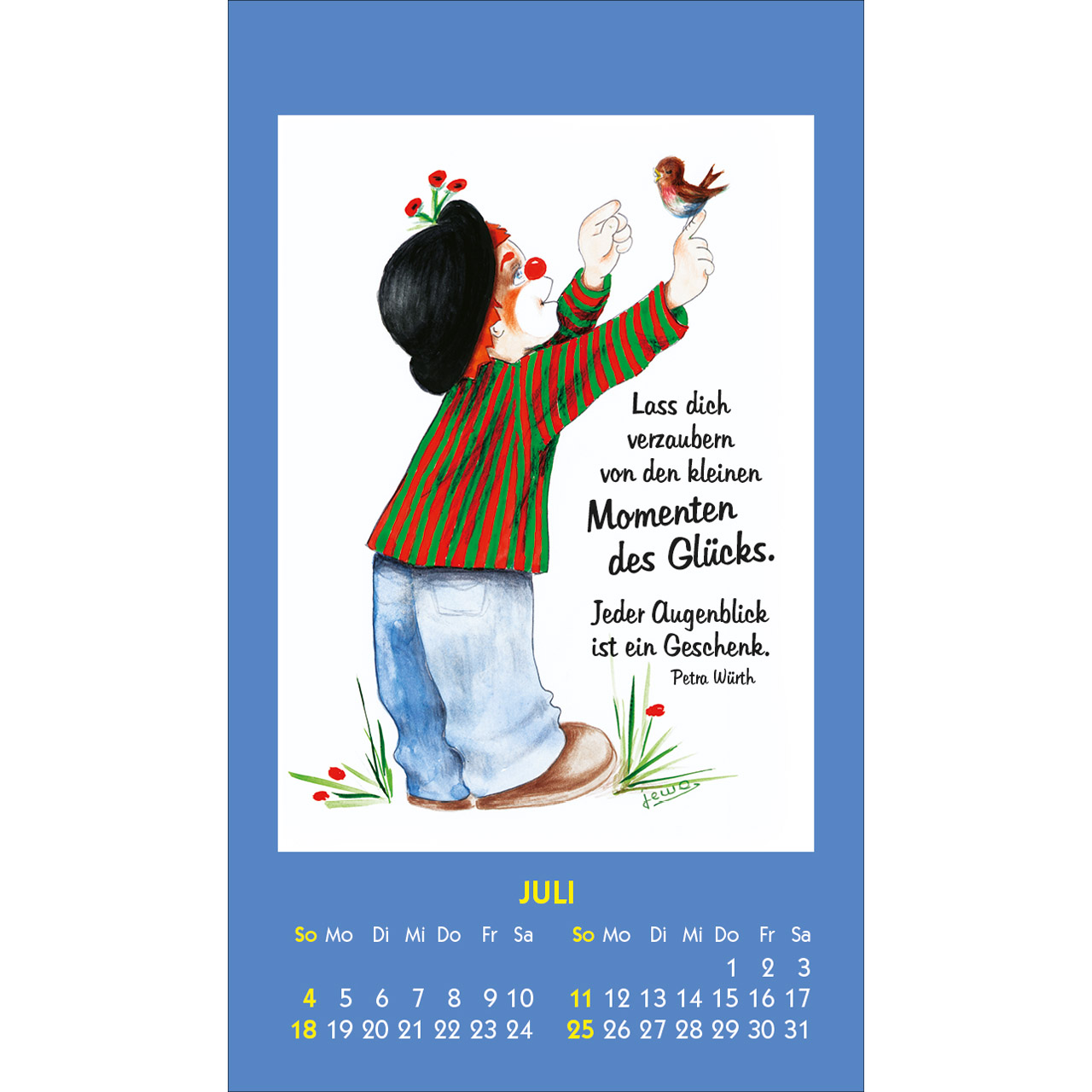 Aufkleberkalender - Kleine Clown-Grüße 2027