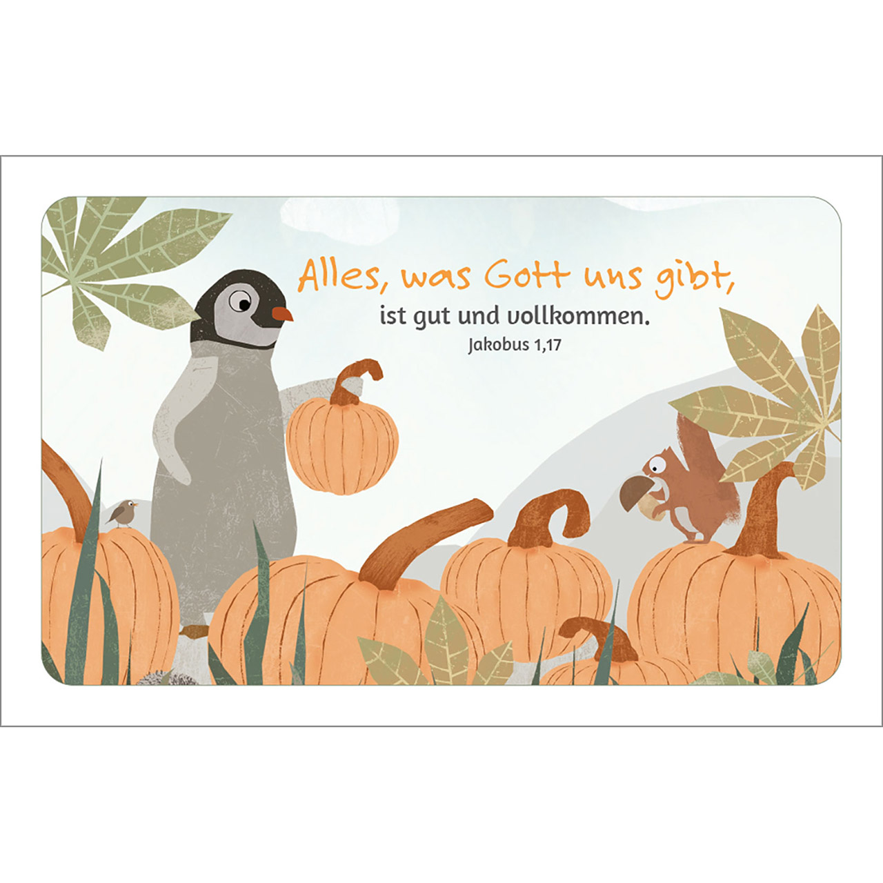 Karten-Box Kunststoff - Wunderbar ist das Leben - Pinguin Schildkröte