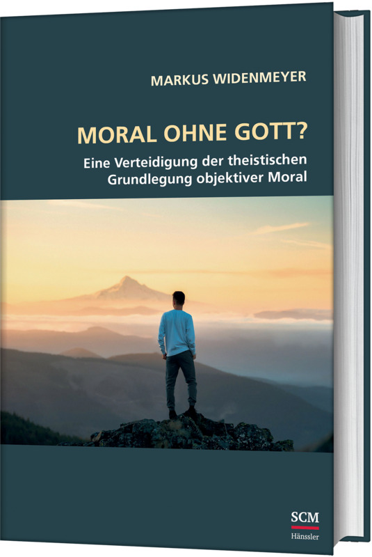 Buch - Moral ohne Gott? - Buch Mann Berge Titanblau dunkelgrau