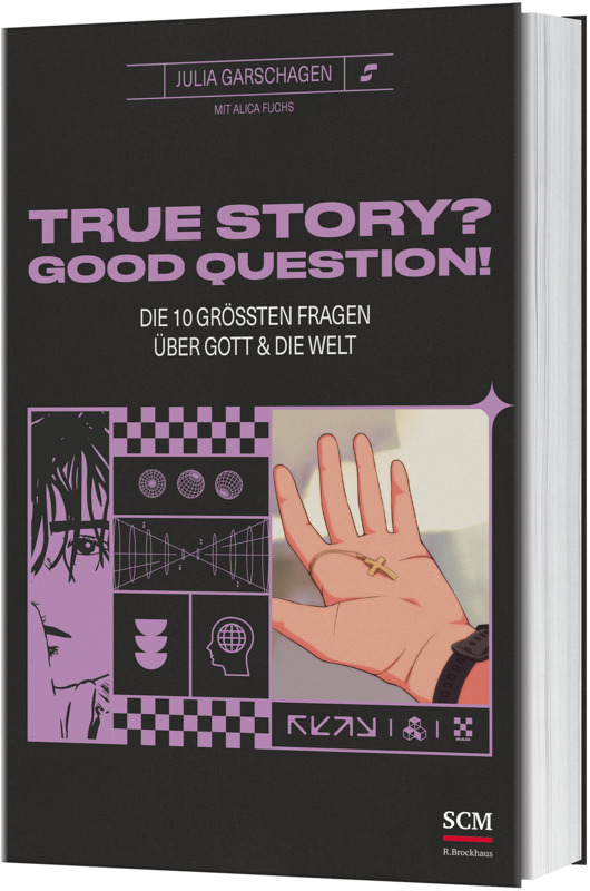 Buch - True story? Good Question! - Hand Kreuz Gesicht Muster