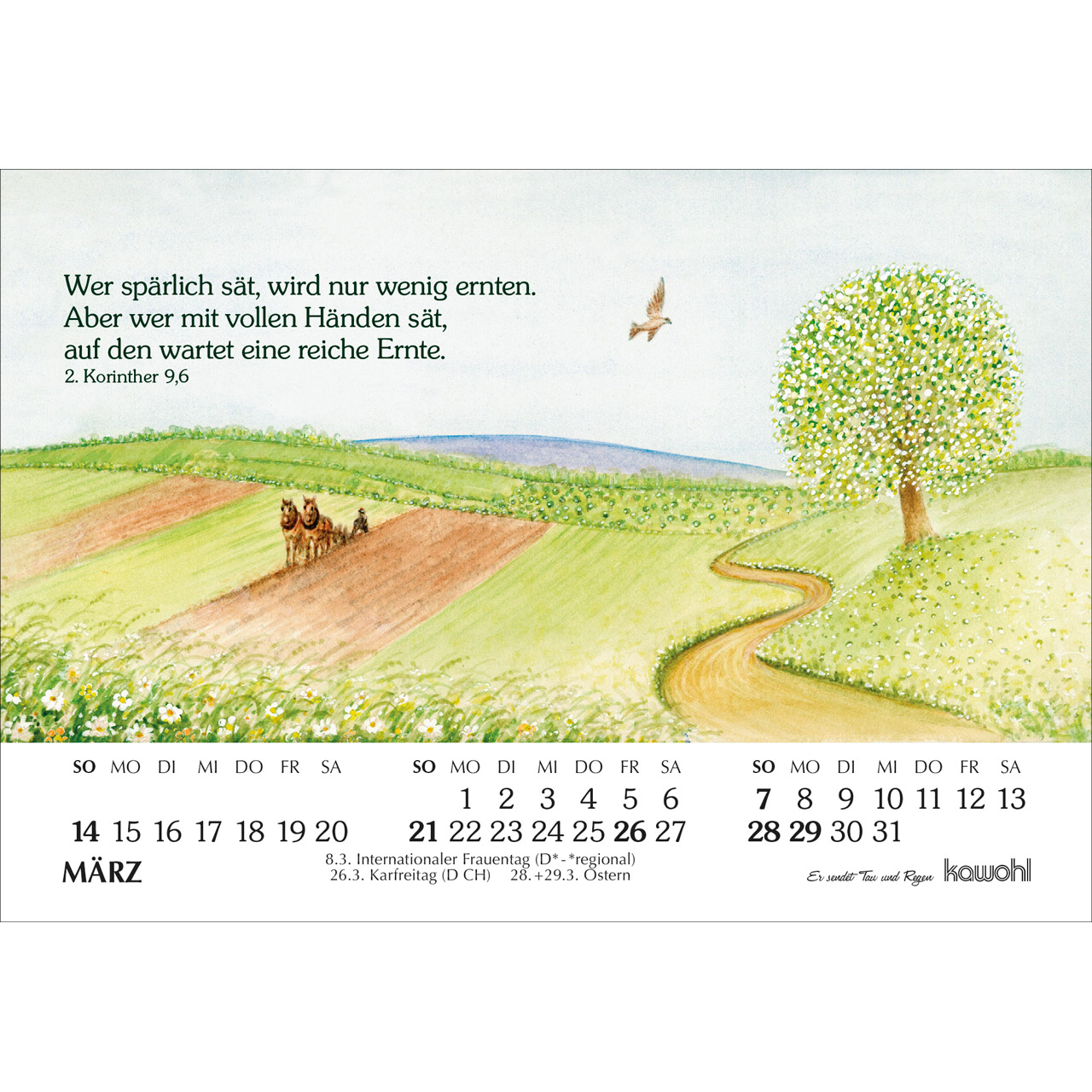 Aufstellkalender - Er sendet Tau und Regen 2027
