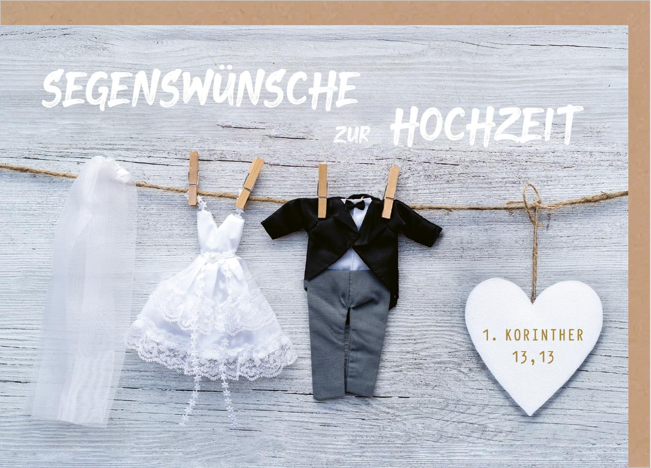 Faltkarte 'Segenswünsche zur Hochzeit'