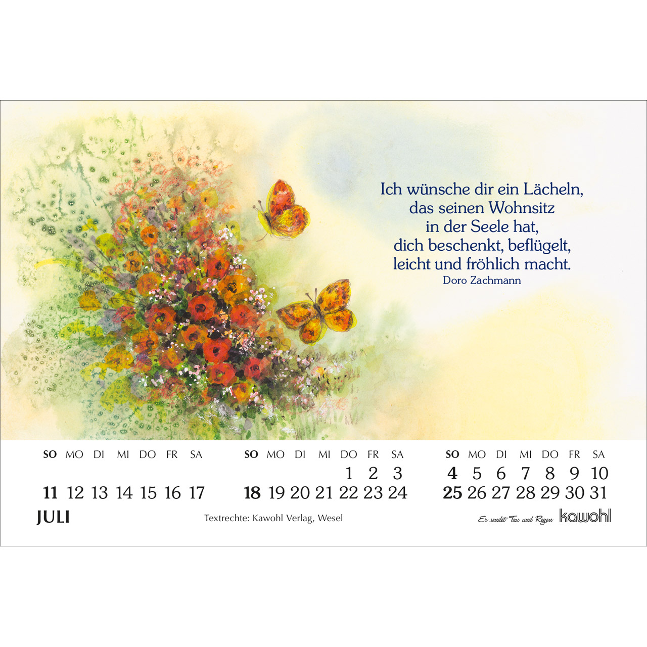 Aufstellkalender - Er sendet Tau und Regen 2027