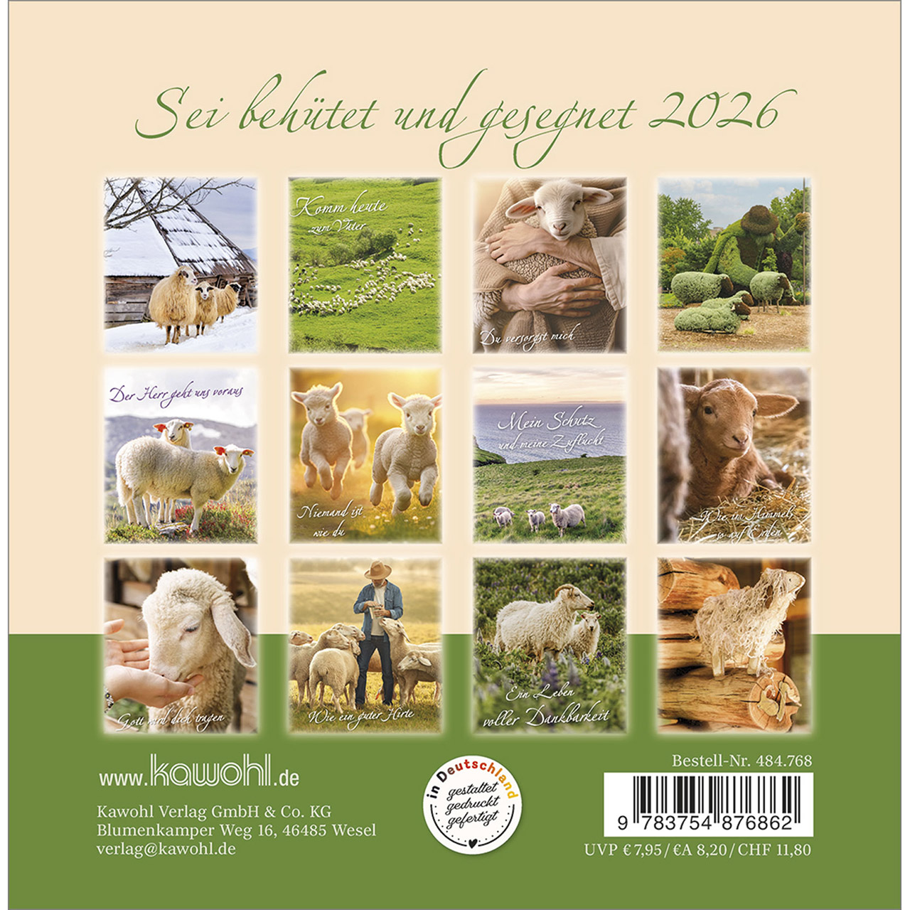 Postkartenkalender - Sei behütet und gesegnet 2026