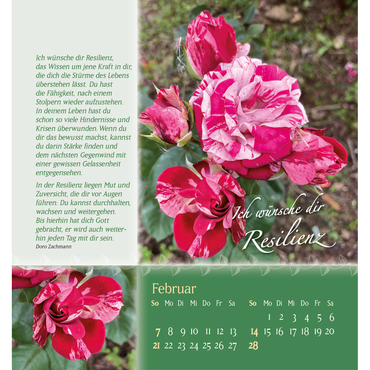 Aufstellkalender - Rosenduft mit besten Wünschen 2027