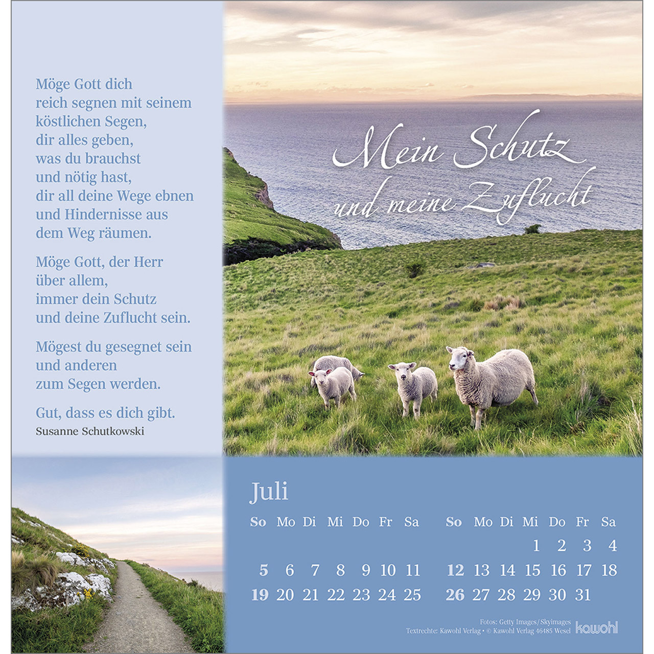 Wandkalender - Sei behütet auf allen Wegen 2026