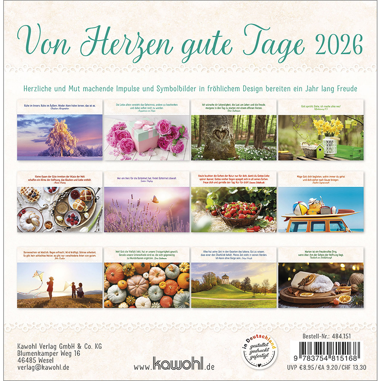 Postkartenkalender - Von Herzen gute Tage 2026