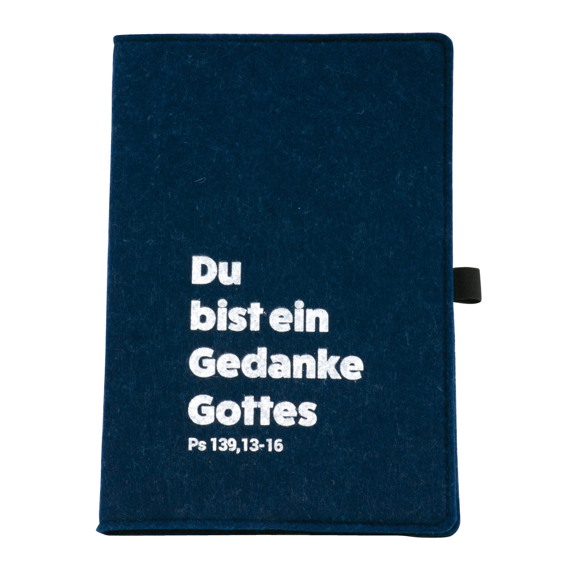 Notizbuch - Notizbuch A5 'Du bist ein Gedanke Gottes', blau - Notizbuch Filzeinband