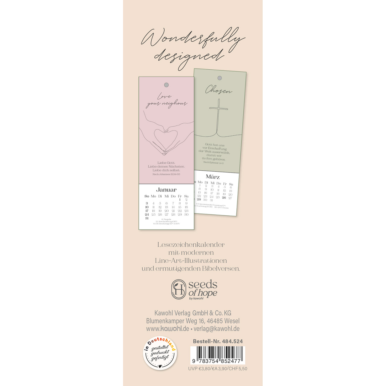 Lesezeichenkalender - Wonderfully designed 2027