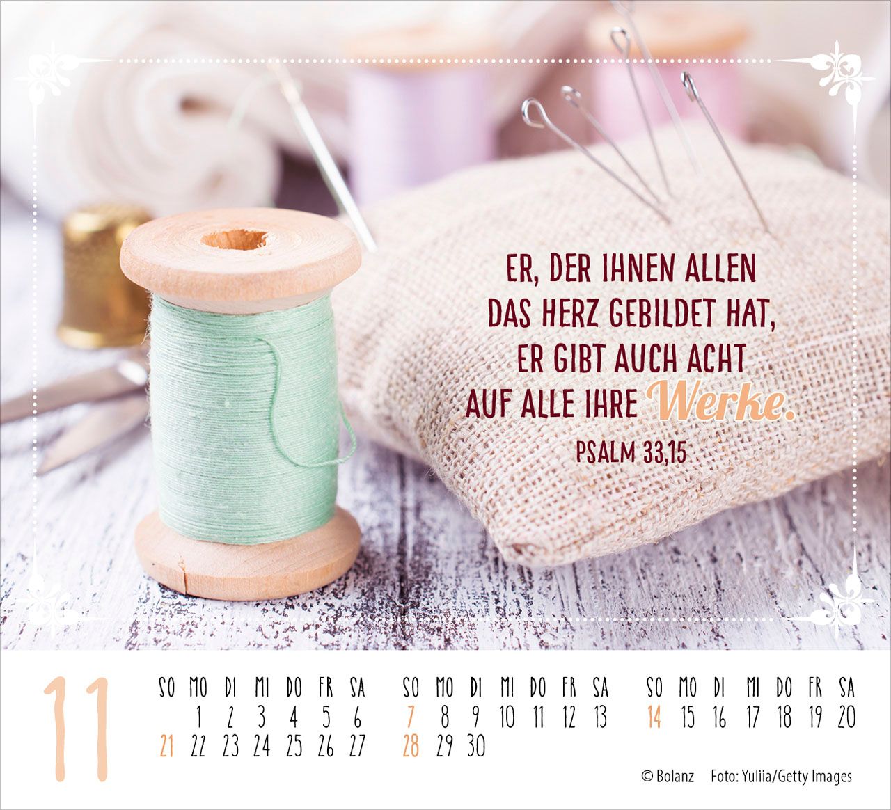 Aufstellkalender - Worte von Herzen 2027 Minikalender