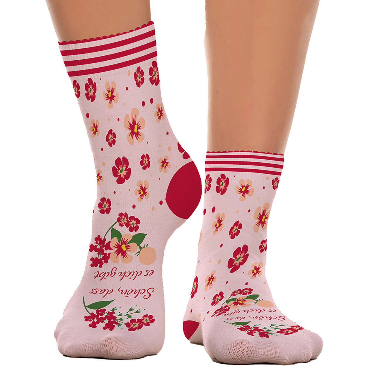 Socken - Schön, dass es dich gibt - Blumen