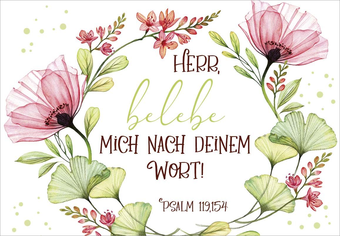 Karten-Box Papier - Neujahrslose "Getragen durch alle Zeiten" - Box Karte Blume Blüte Blätter