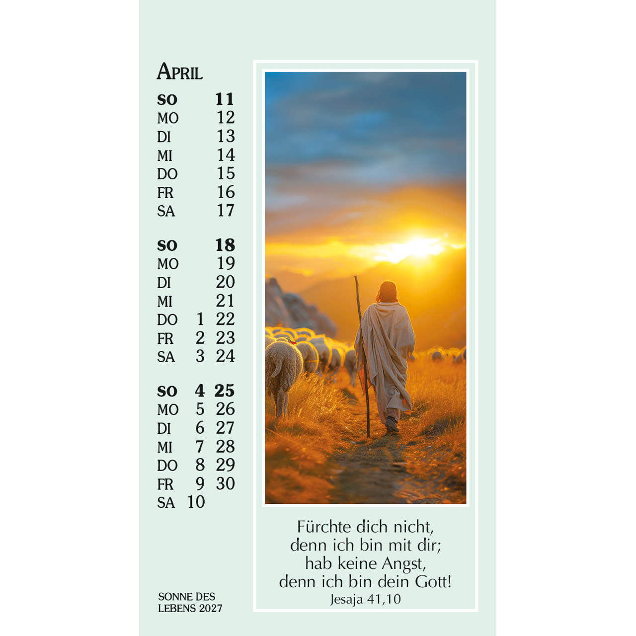 Aufstellkalender - Sonne des Lebens 2027