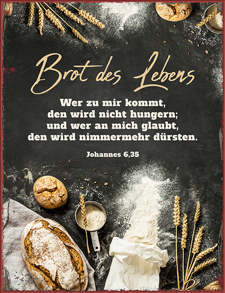 Wanddekoration - Metallschild 'Brot des Lebens'