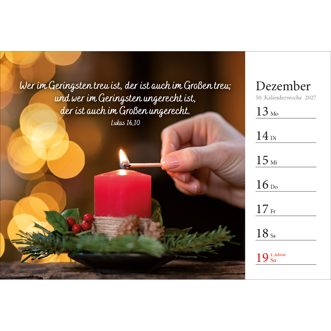 Aufstellkalender - In deine Hand stell ich den Tag 2027