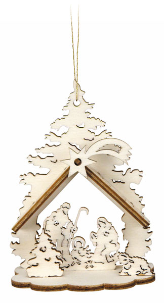 Dekoration - Baumschmuck 'Minikrippe' mehrteilig