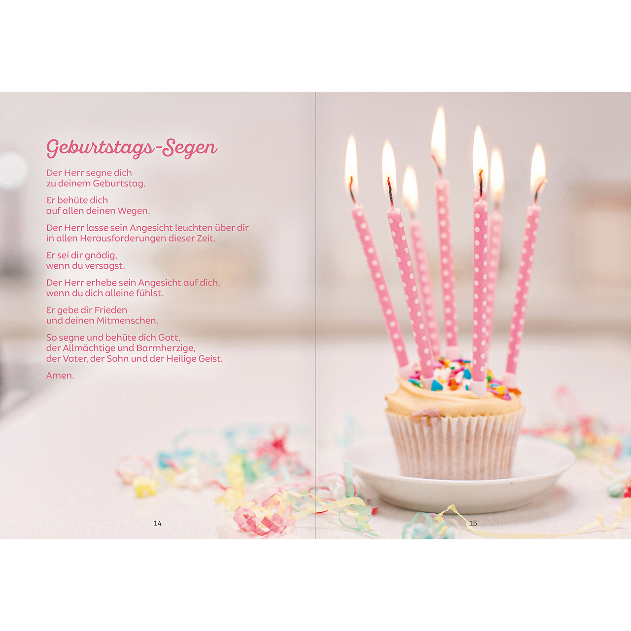 Grußheft - Alles Liebe zum neuen Lebensjahr - Kuchen Torte Blumenstrauß Happy Birthday Tisch Garten