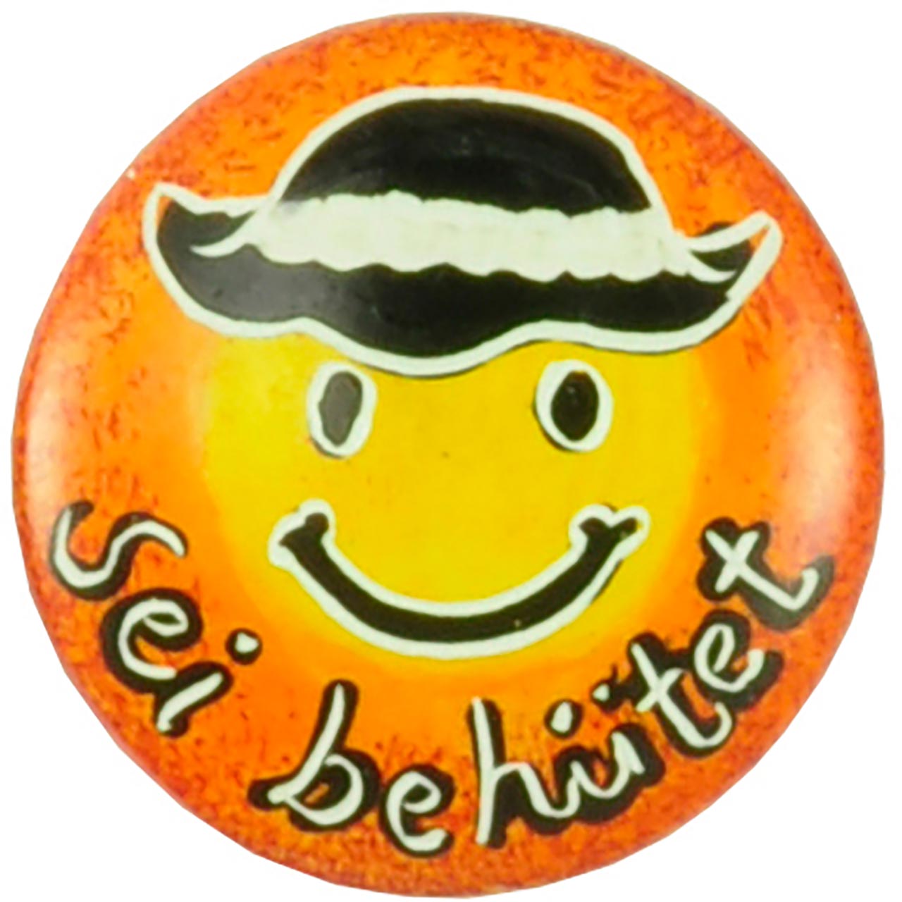 Sei behütet Magnet - Sei behütet - Smiley mit Hut