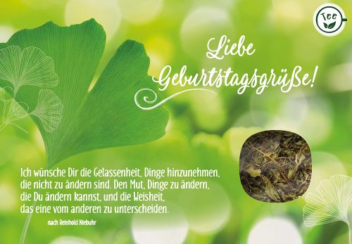 Lebensmittel-Karte - Teekarte 'Liebe Geburtstagsgrüße!' - Blatt