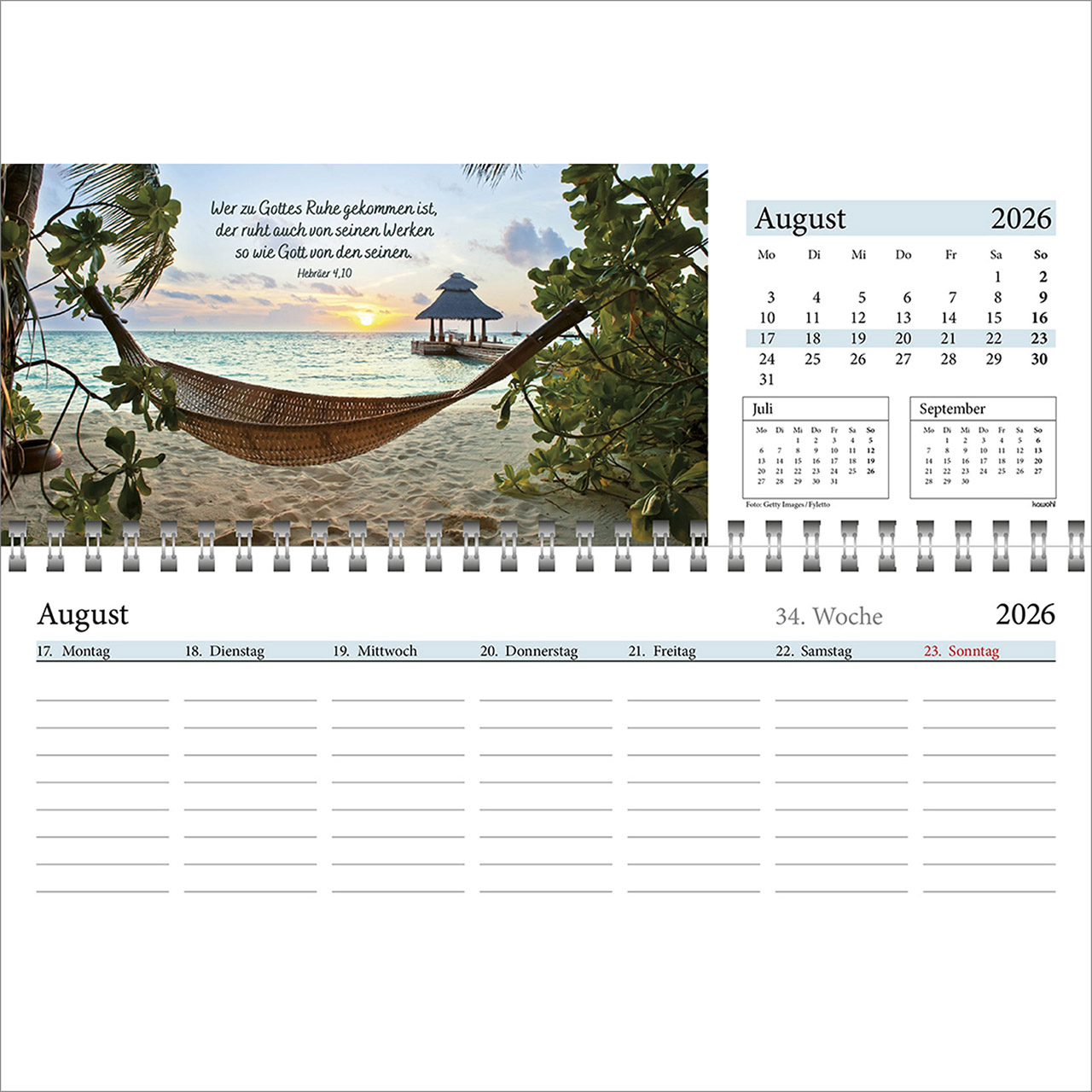Tischkalender - In deine Hand leg ich den Tag 2026