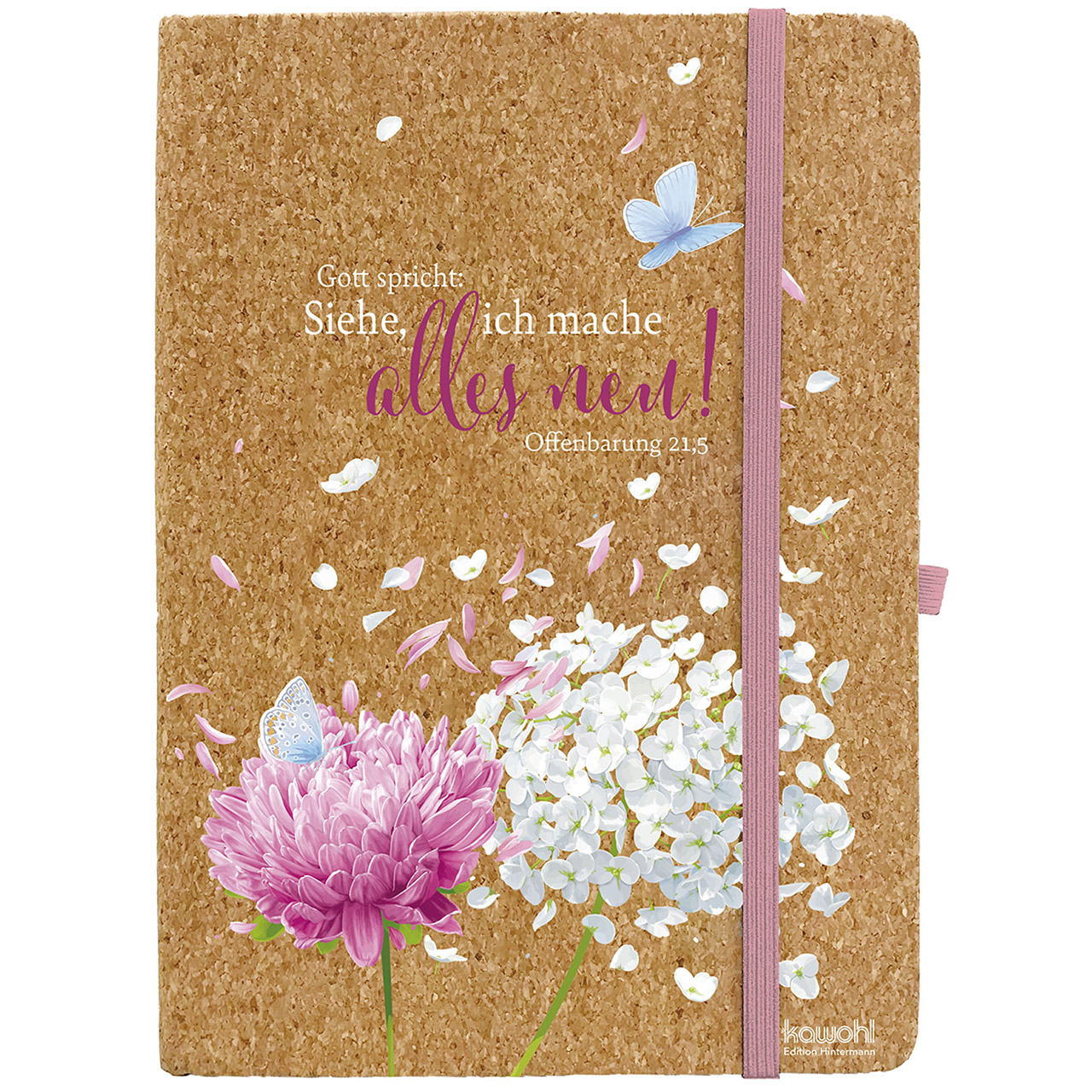 Gott spricht: Siehe ich mache alles neu! Notizbuch - Gott spricht: Siehe ich mache alles neu! - Dahlie Hortensie Schmetterling Blüten