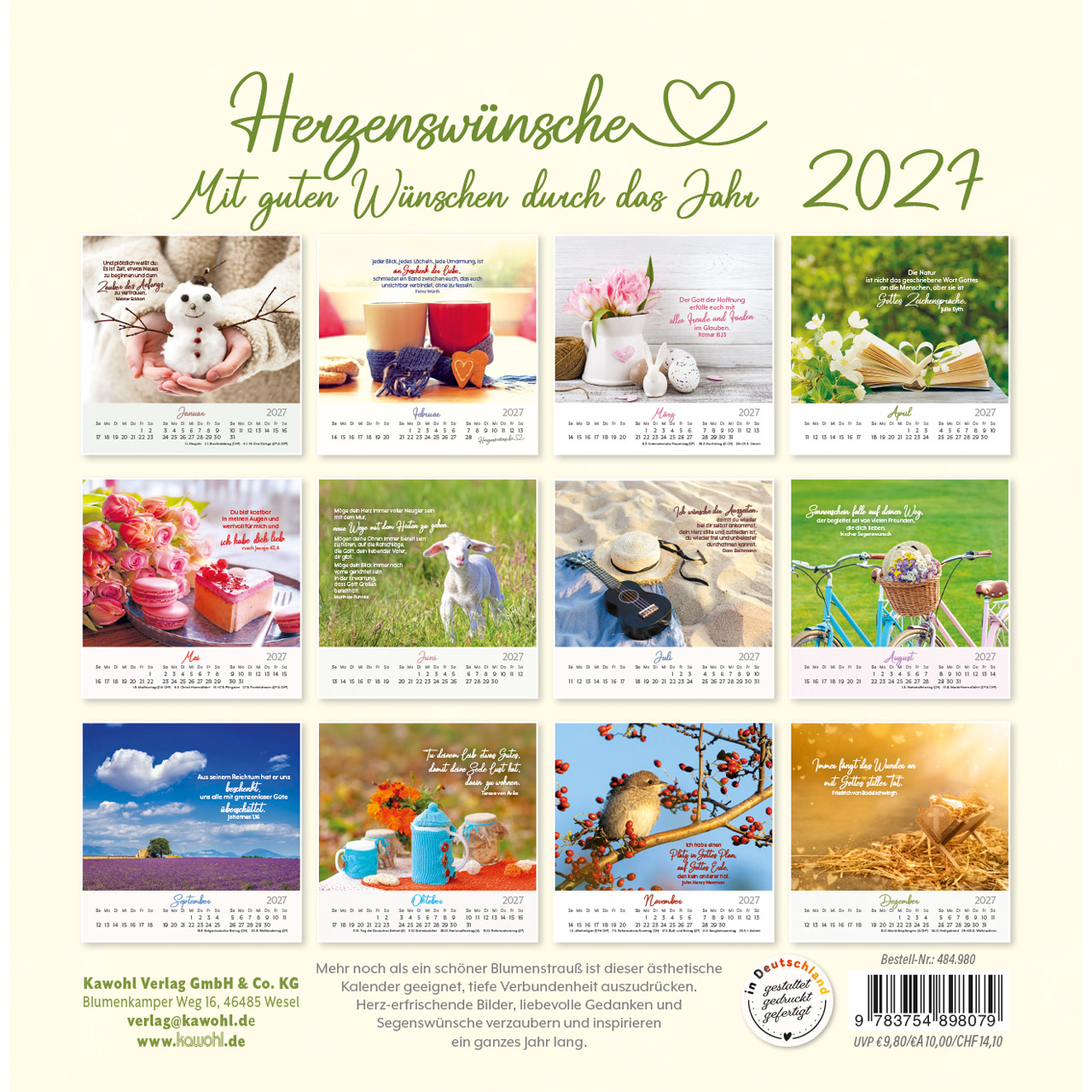 Postkartenkalender - Herzenswünsche 2027