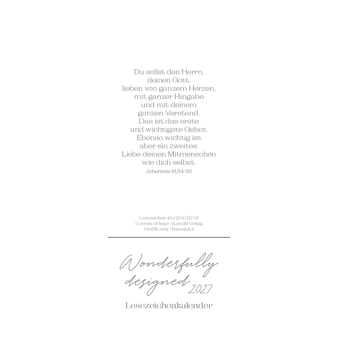 Lesezeichenkalender - Wonderfully designed 2027