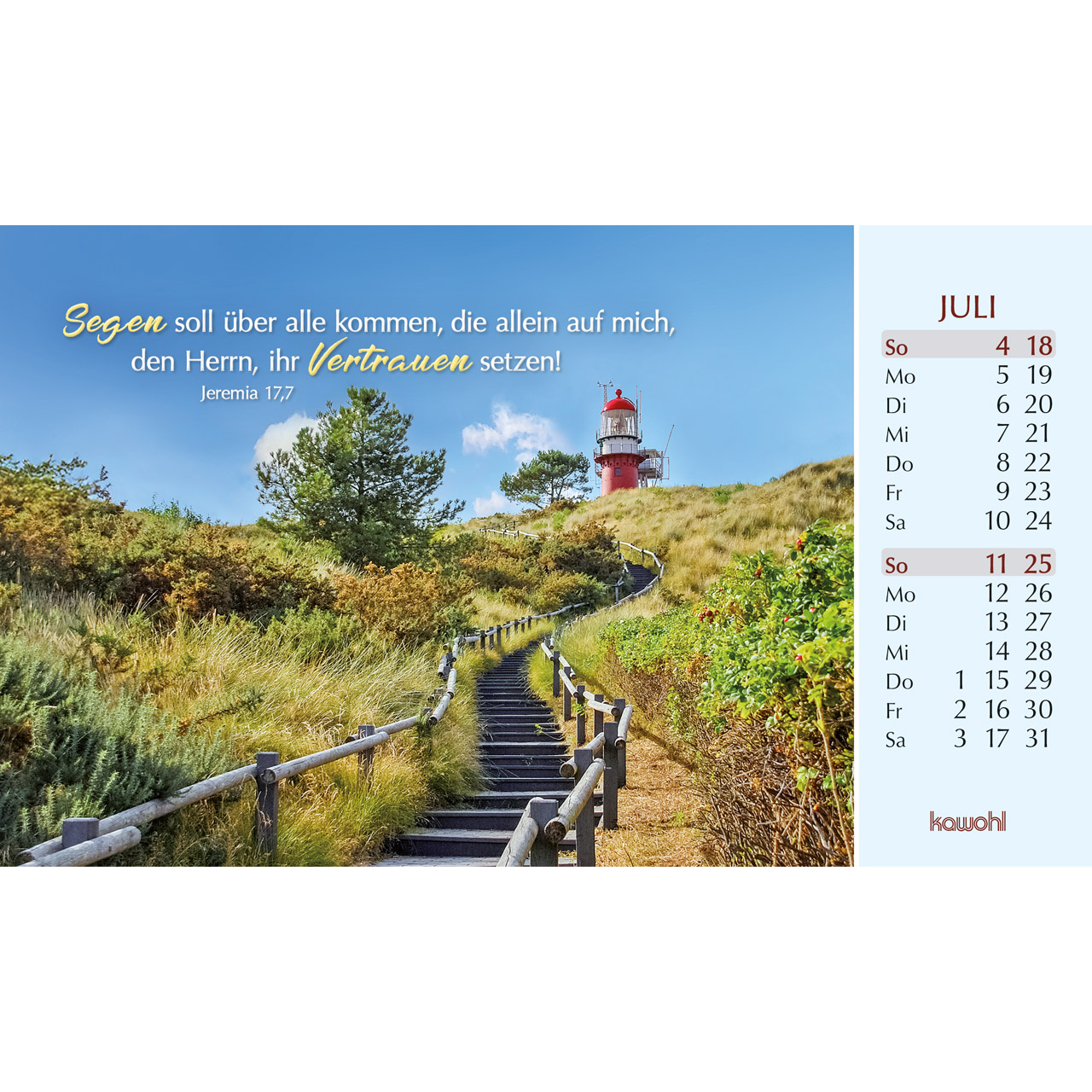 Postkartenkalender - Heute und morgen bin ich geborgen 2027