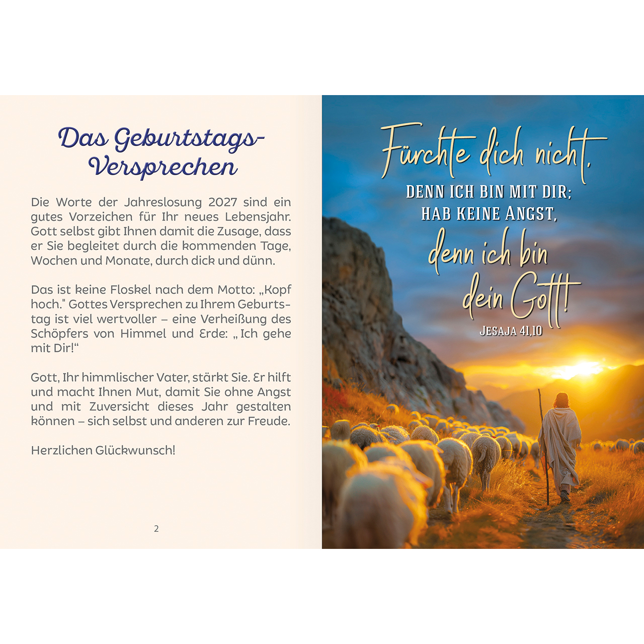 Grußheft - Ich bin mit dir im neuen Lebensjahr - Hirte Schafe