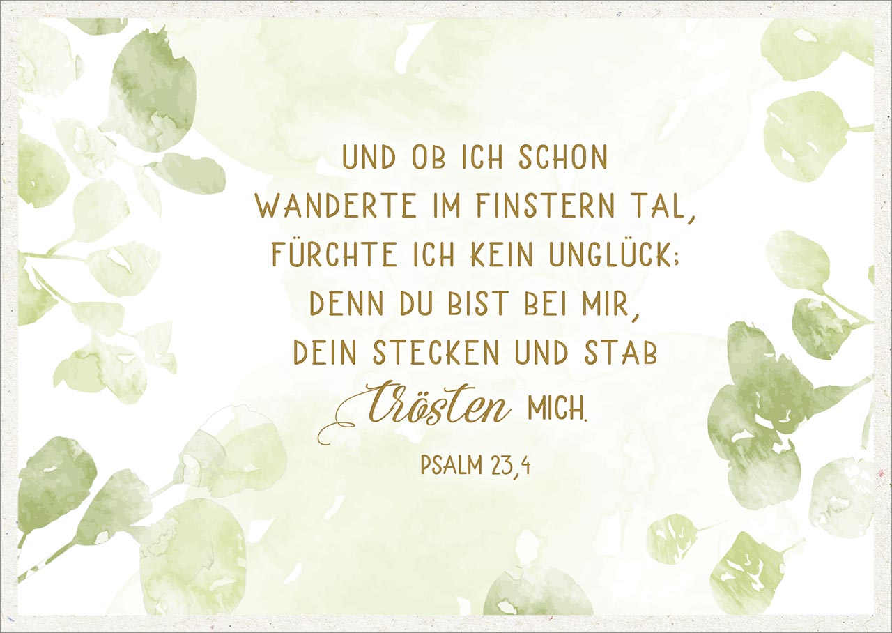 Postkarten - Postkarte 'Und ob ich schon wanderte im finstern Tal' 12 Ex. - Blätter