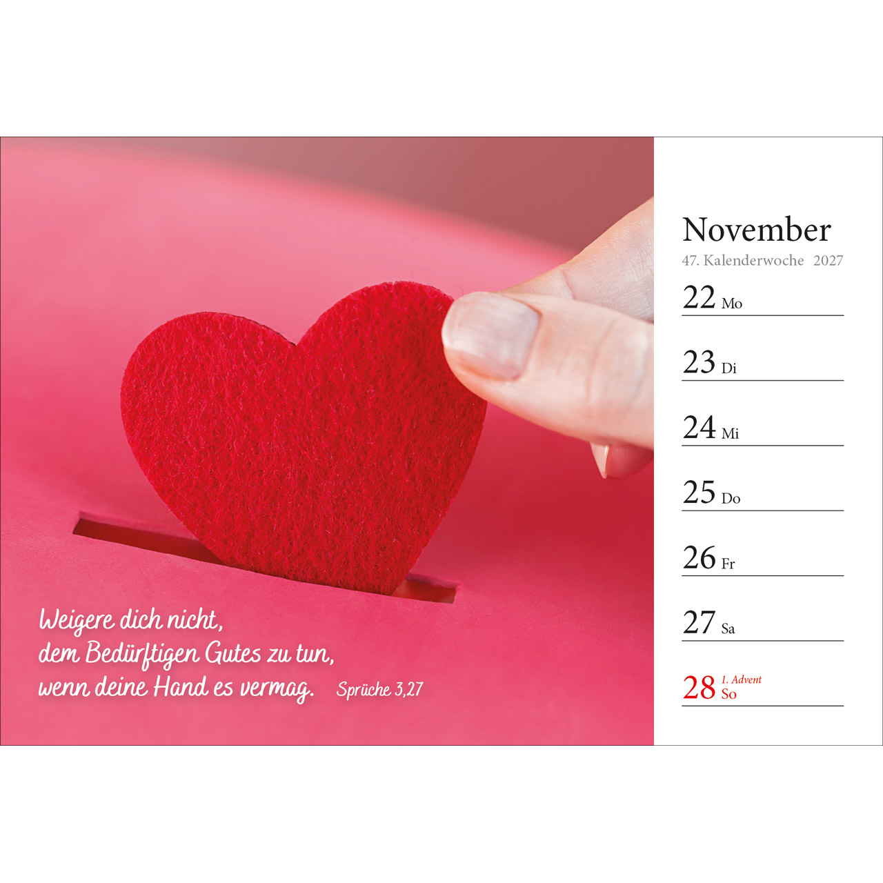 Aufstellkalender - In deine Hand stell ich den Tag 2027