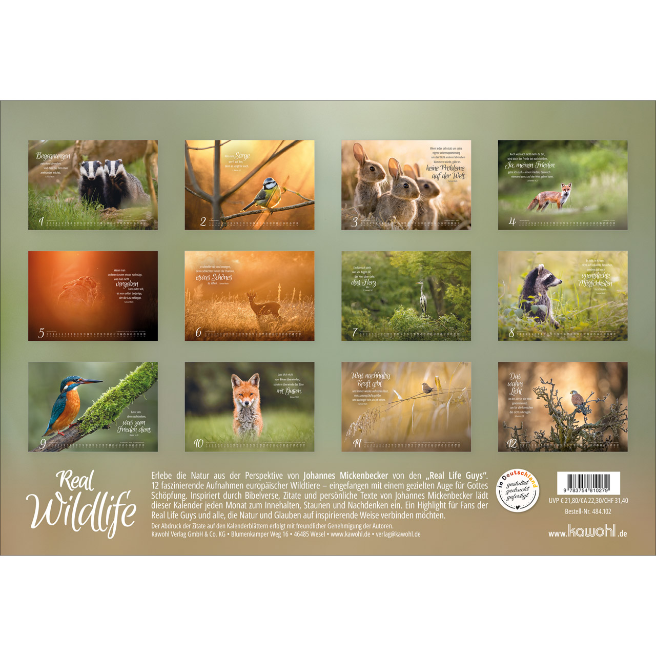 Wandkalender - Real Wildlife 2027