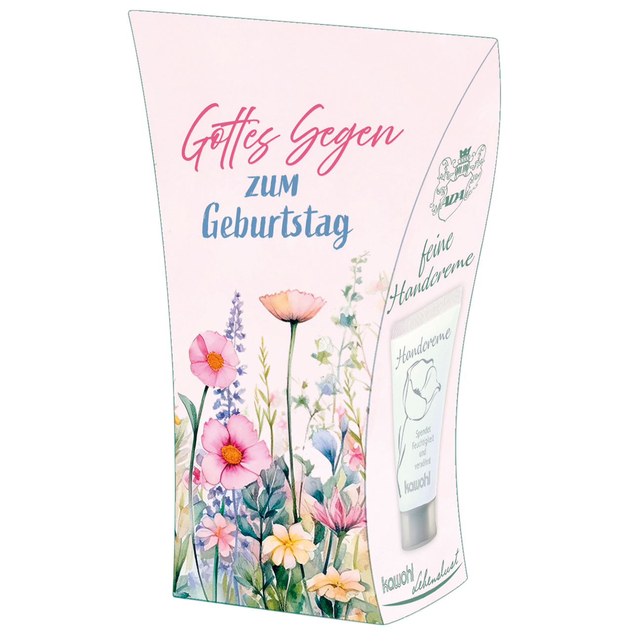 Handcreme - Gottes Segen zum Geburtstag - Aquarell Grafik Blumenwiese
