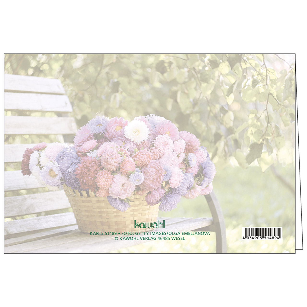 Faltkarte - Zum Geburtstag alles Gute - Blumenkorb Bank