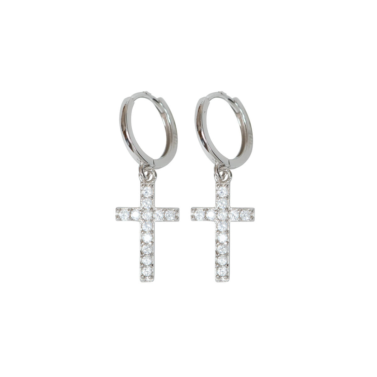 Ohrstecker - Creolen mit Kreuzanhängern