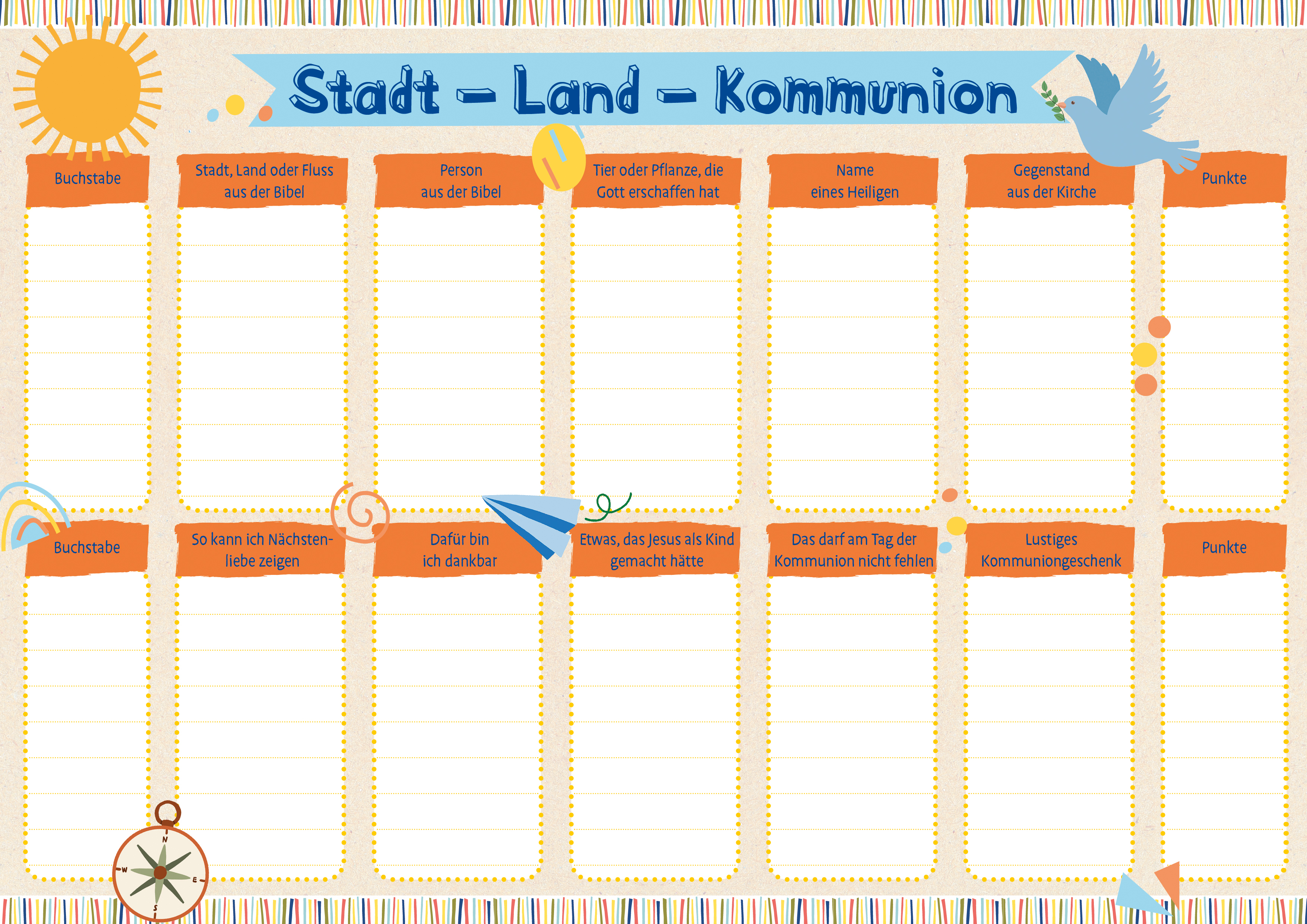 Spiel & Spaß - Stadt - Land - Kommunion