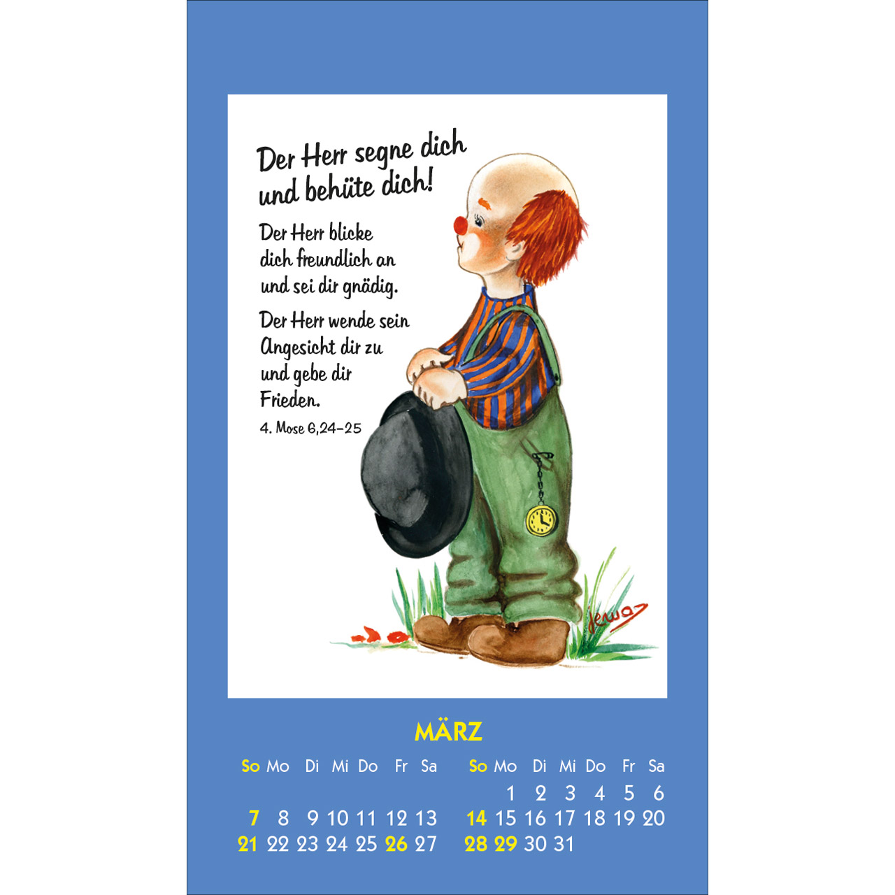 Aufkleberkalender - Kleine Clown-Grüße 2027