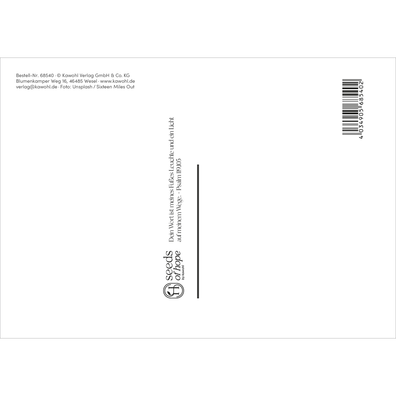 Postkarten - Dein Wort ist meines Fußes Leuchte - Bibel Zweig Grafik Buch