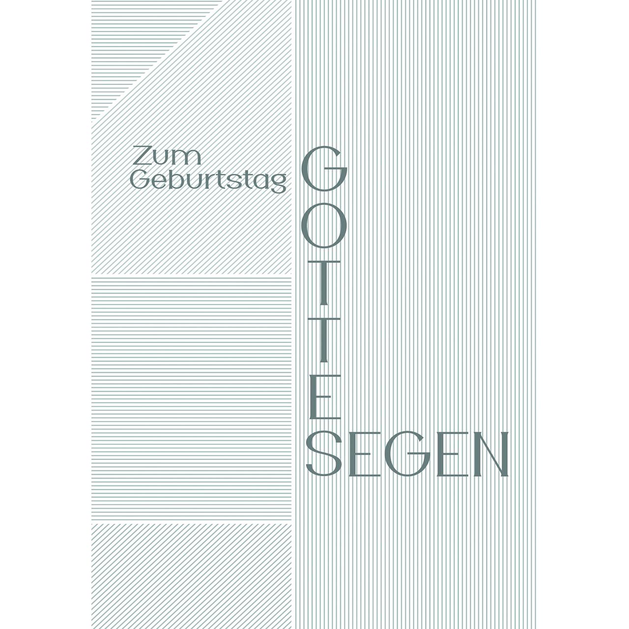 Postkarten - Zum Geburtstag Gottes Segen - Lineart Schraffur