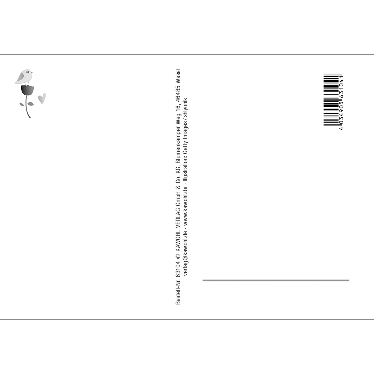 Postkarten - Schön, dass es dich gibt - Blumen Vögel Herz