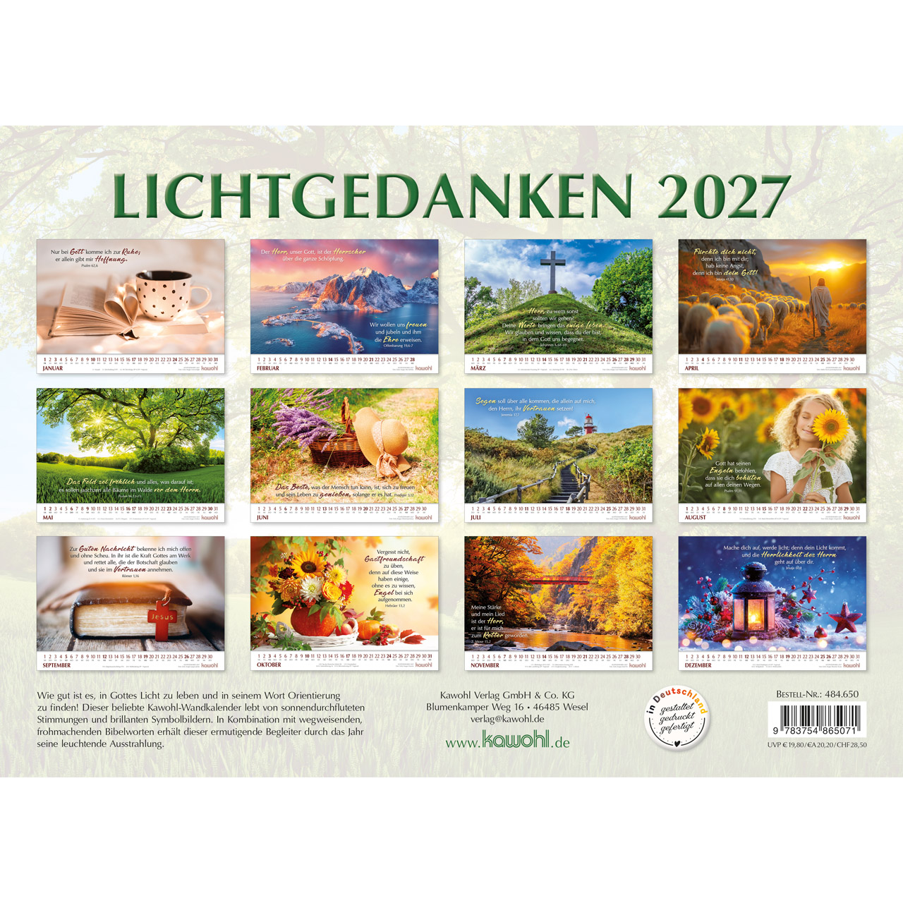 Wandkalender - Lichtgedanken 2027
