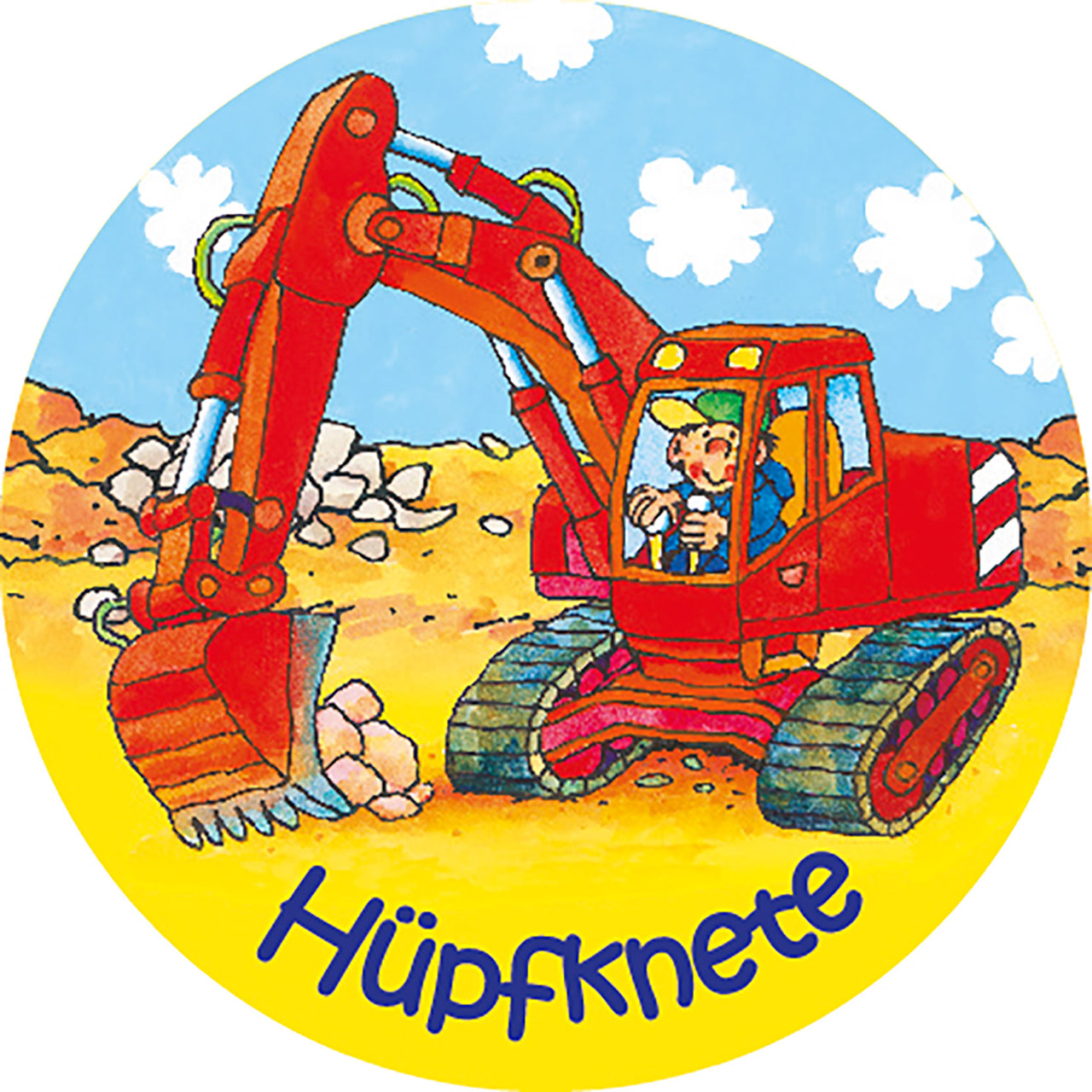 Hüpfknete - Baustelle - Bagger Steine Bauarbeiter