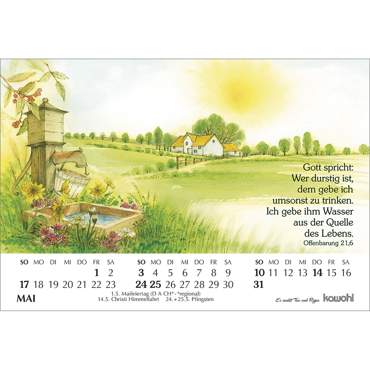Tischkalender - Er sendet Tau und Regen 2026