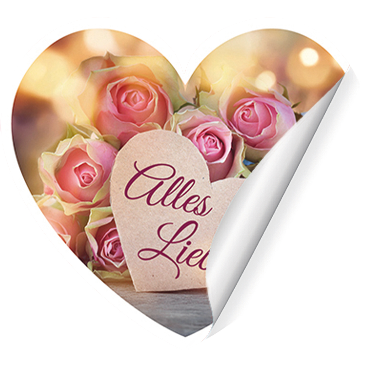 Postkarten mit Aufklebern - Gottes Segen - Rosen Herz