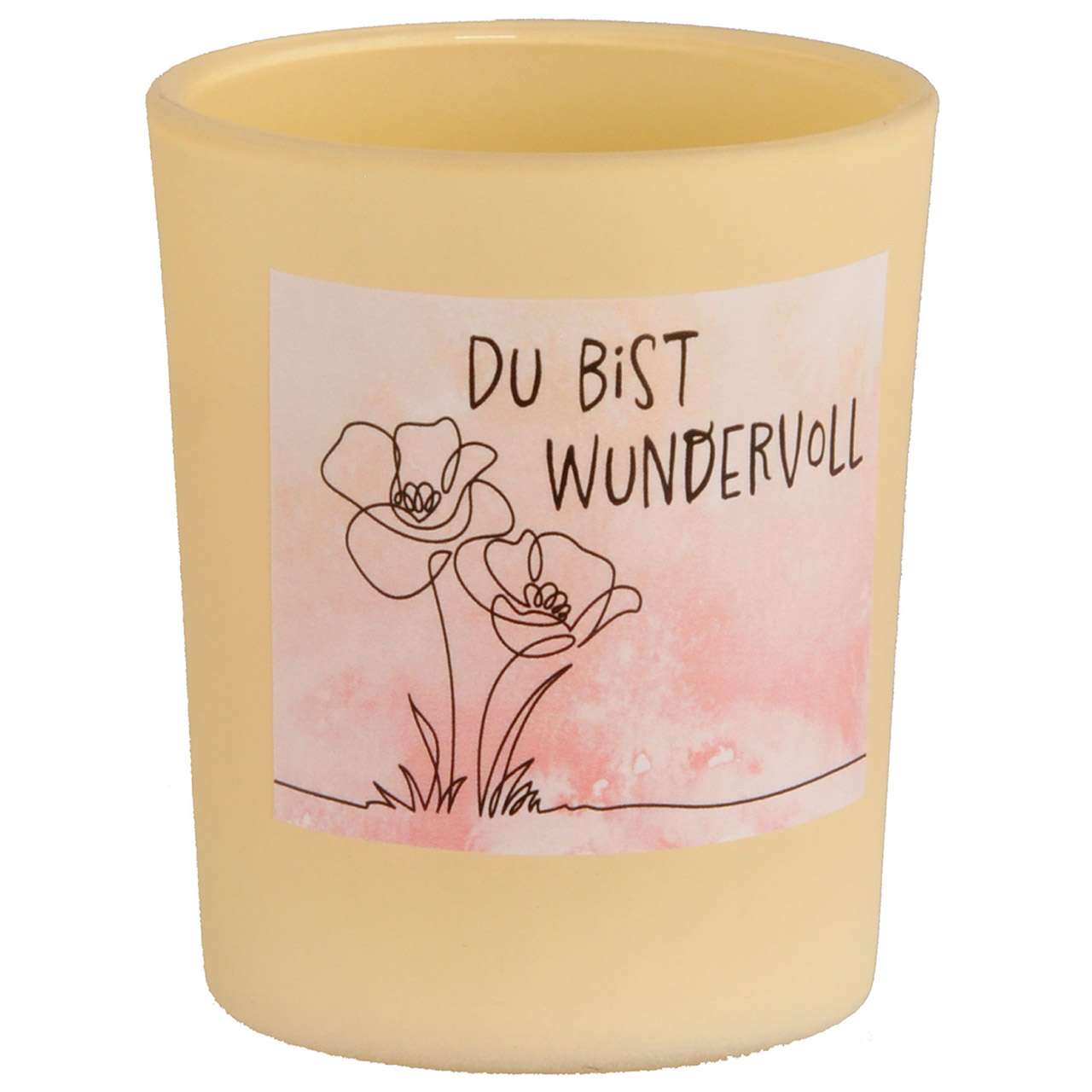 Duftkerze - Du bist wundervoll - Zeichnung Blumen