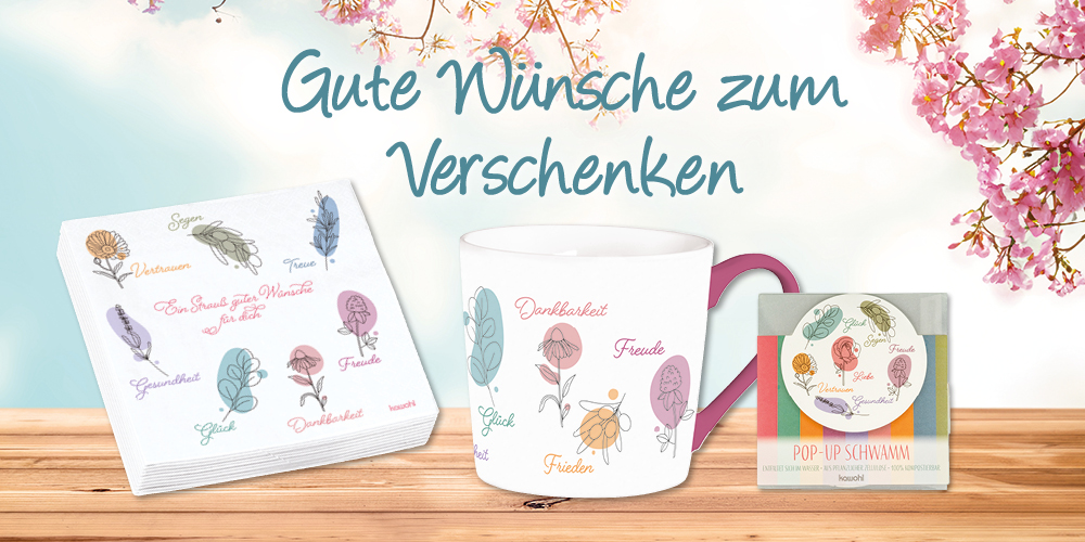Tischdeko: gute Wünsche